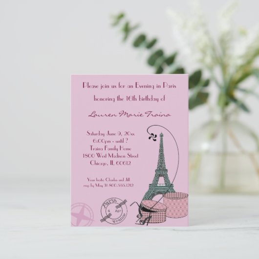 Ein Abend in der Pariser Party Einladung der Dusty (Stehend Vorderseite)