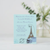 Ein Abend in der Party Einladung Blue Themed in Pa (Stehend Vorderseite)