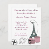 Ein Abend in der Party Einladung von Paris (Vorne/Hinten)