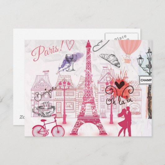 Ein Abend in Paris Postkarte (Vorne/Hinten)