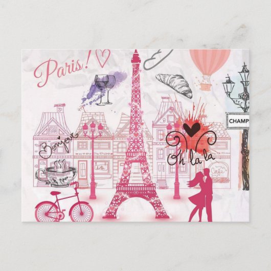 Ein Abend in Paris Postkarte (Vorderseite)