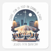 Ein Abend in Paris Quadratischer Aufkleber (Vorderseite)