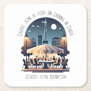 Ein Abend in Paris Rechteckiger Pappuntersetzer