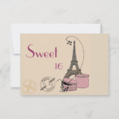 Ein Abend mit der Party Response Card in Paris RSVP Karte (Rückseite)