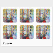 Ein Abend zu Fuß zu Sacre Coeur Quadratischer Aufkleber (Blatt)