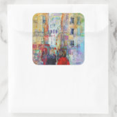 Ein Abend zu Fuß zu Sacre Coeur Quadratischer Aufkleber (Tasche)