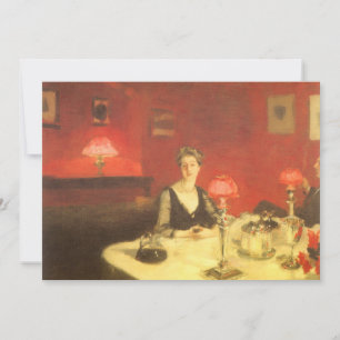 Ein Abendbrottisch bei Nacht von John Singer Sarge Einladung