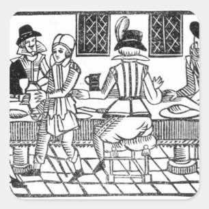 Ein Abendessen, ein "Buch der Roxburghe Ballads", Quadratischer Aufkleber