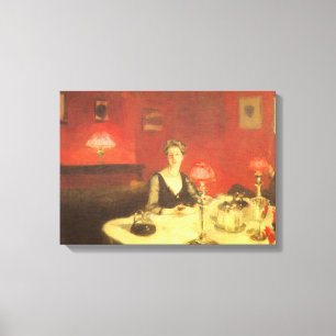Ein Abendtisch am Abend von John Singer Sargent Leinwanddruck