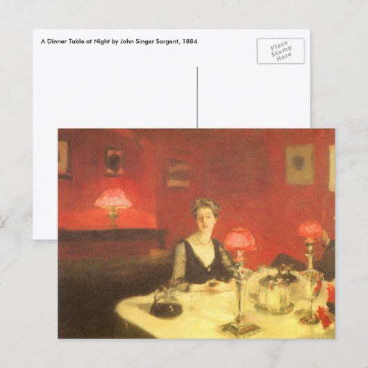 Ein Abendtisch am Abend von John Singer Sargent Postkarte (Vorne/Hinten)