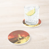 Ein Abendtisch am Abend von John Singer Sargent Sandstein Untersetzer (Seite)