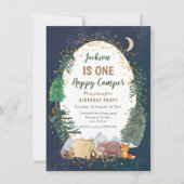 Ein Abenteuercamper zum ersten Geburtstag Einladun Einladung (Vorderseite)