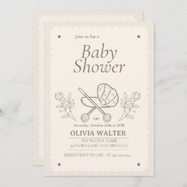 Ein abenteuerliches Abenteuer | Neutrale Babydusch Einladung