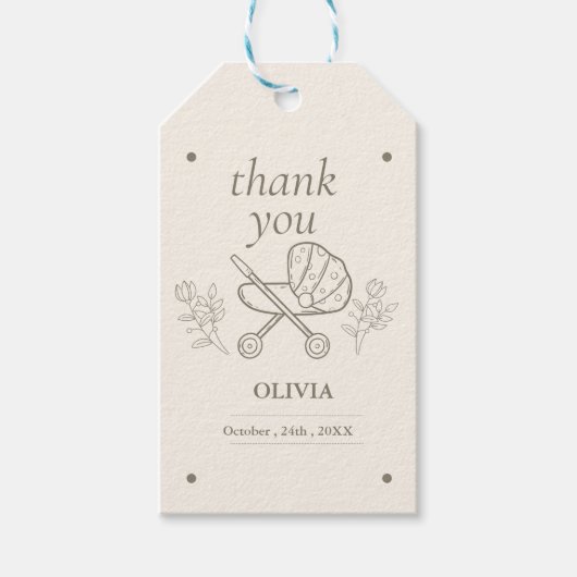 Ein abenteuerliches Abenteuer | Neutrale Babydusch Geschenkanhänger (Vorderseite)