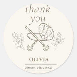 Ein abenteuerliches Abenteuer | Neutrale Babydusch Runder Aufkleber