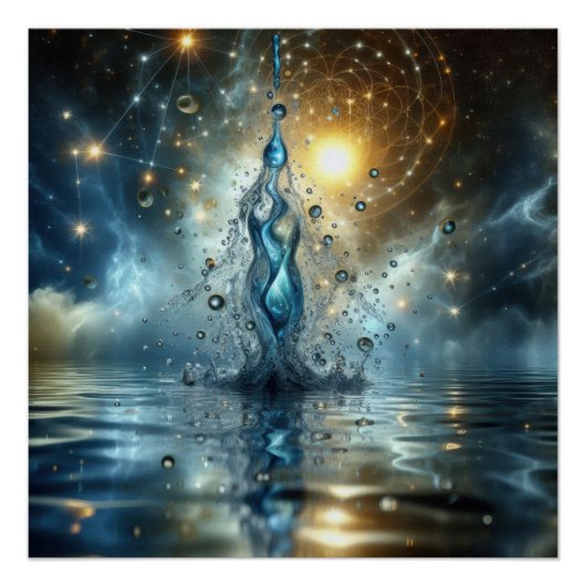 Ein Abfluss reinen Wassers auf einem blauen See Poster (Vorderseite)