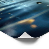 Ein Abfluss reinen Wassers auf einem blauen See Poster (Ecke)