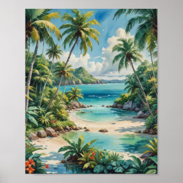 Ein abgeschiedener Küstentaucher Poster