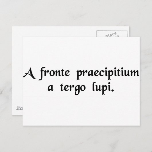 Ein Abgrund vor sich, Wölfe dahinter Postkarte (Vorne/Hinten)