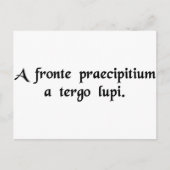 Ein Abgrund vor sich, Wölfe dahinter Postkarte (Vorderseite)