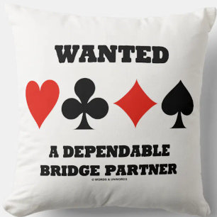 Ein abhängiger Bridge-Partner (Card-Anzug) gewollt Kissen