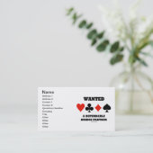 Ein abhängiger Bridge-Partner (Card-Anzug) gewollt Visitenkarte (Stehend Vorderseite)