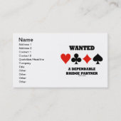Ein abhängiger Bridge-Partner (Card-Anzug) gewollt Visitenkarte (Vorderseite)