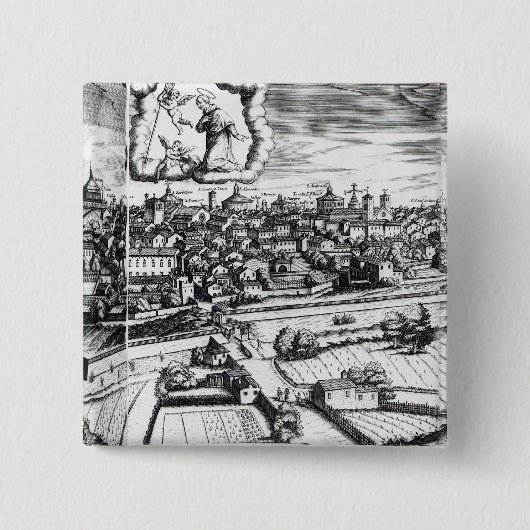 Ein Abschnitt einer Karte von Mailand, 1640 Button (Vorderseite)