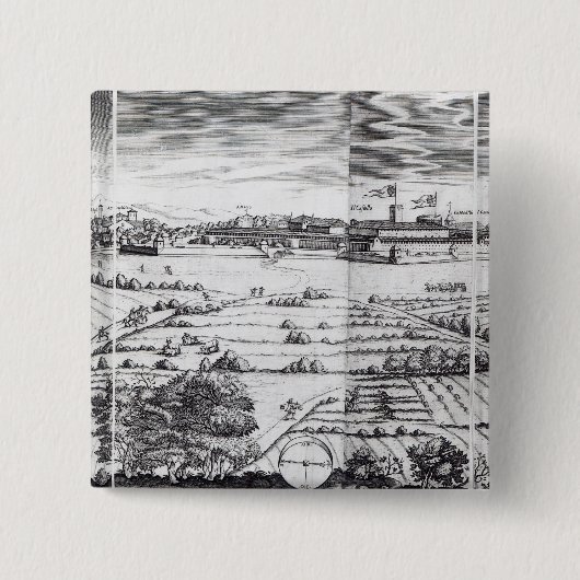 Ein Abschnitt einer Karte von Mailand, 1640 Button (Vorderseite)