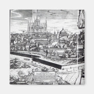 Ein Abschnitt einer Karte von Mailand, 1640 Magnet