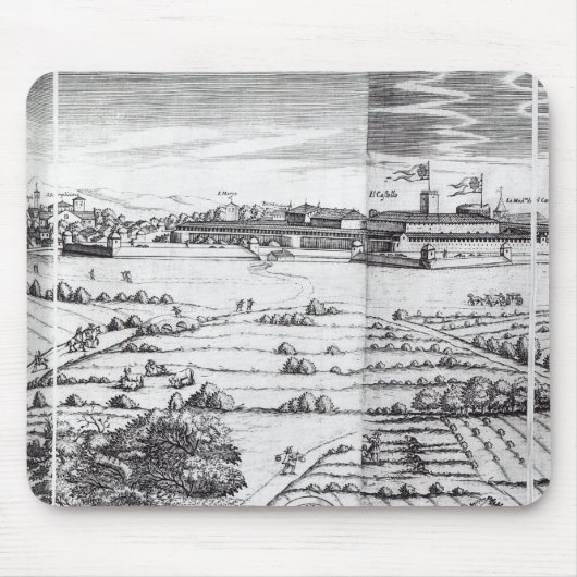 Ein Abschnitt einer Karte von Mailand, 1640 Mousepad (Vorne)