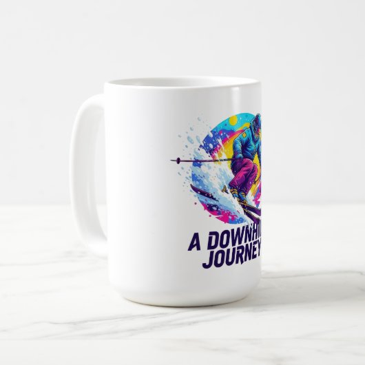 Ein abschüssiger Reiseskifahrer Kaffeetasse (Vorderseite Links)