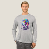 Ein abschüssiger Reiseskifahrer Tri-Blend Shirt (Volle Vorderseite)
