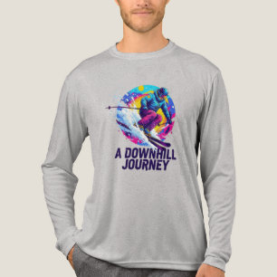 Ein abschüssiger Reiseskifahrer Tri-Blend Shirt