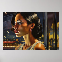 Ein abschüssiges Miami-Nachtposter Poster