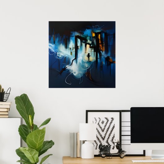 Ein Abstrakter, frostiger Wind Poster (Heimbüro)