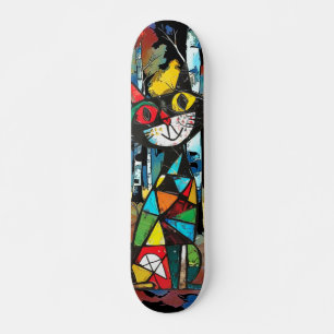 Ein Abstrakter Kinda DayEine skurrile Katze mit ei Skateboard