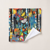 Ein Abstrakter Kinda-Tag Badhandtuch Set (Waschlappen)