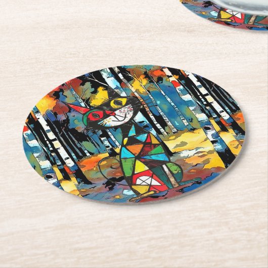 Ein Abstrakter Kinda-Tag Runder Pappuntersetzer (Angewinkelt)