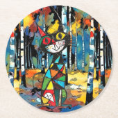 Ein Abstrakter Kinda-Tag Runder Pappuntersetzer (Vorderseite)