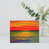 Ein abstrakter Sonnenuntergang am Meer Postkarte (Stehend Vorderseite)