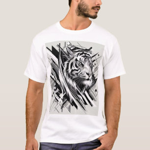 Ein abstrakter Tigerprint mit geometrischen Formen T-Shirt