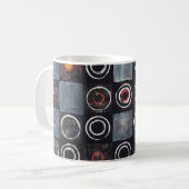 ein abstraktes Bild; ein Raster mit eingestanzten  Kaffeetasse (Vorderseite Links)