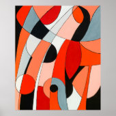 Ein abstraktes Bild mit abgerundeten schwarzen, we Poster (Vorne)