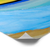 Ein abstraktes Bild mit wellenförmigen Formen in P Poster (Ecke)