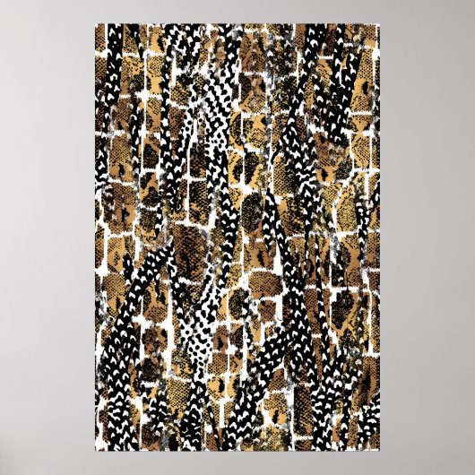 Ein abstraktes Design, das eine Tierhaut verändert Poster (Vorne)