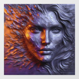 Ein Abstraktes Frauenfoto - 3D-Embossed Fensteraufkleber