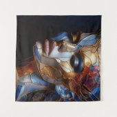 Ein Abstraktes Frauengesicht 1 - festes Glas Wandteppich (Vorderseite (Horizontal))