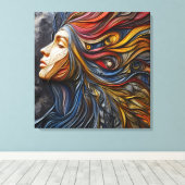 Ein Abstraktes Frauenportrait mit Arroganz Leinwanddruck (Insitu (Holzboden))
