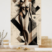 Ein Abstraktes, geometrisches Porträt einer Frau Poster (Küche)